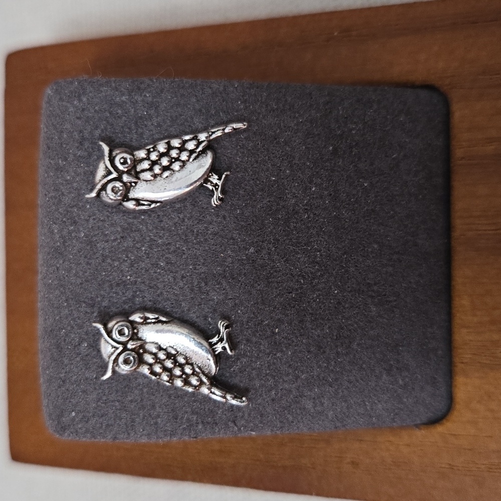 AeraVida Sterling Silver Owl Earrings New In Package